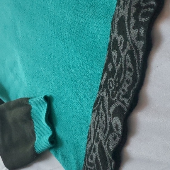 NWOT KILLER ACID X THE BINDLE CONSPIRACY World Wide Mens Teal & Black Sweater - Picture 10 of 12